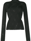 Balenciaga Grey & Black Logo Sweater In Black