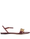 GUCCI LEATHER DOUBLE G SANDALS