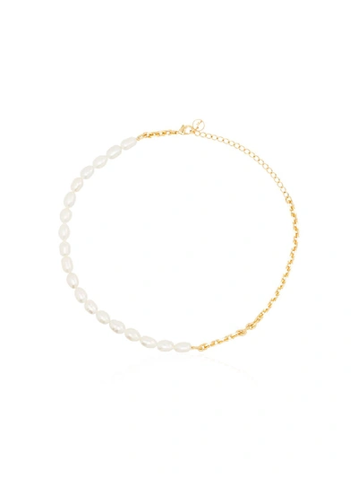 Anissa Kermiche Duel Pearl And 18kt Gold-plated Anklet