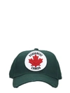 DSQUARED2 HATS IN GREEN COTTON,11076224
