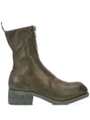 Guidi Zip Front Ankle Boots In Green