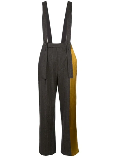 Uma Wang Satin Panel Trousers In Grey