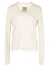 UMA WANG FRAYED KNIT JUMPER