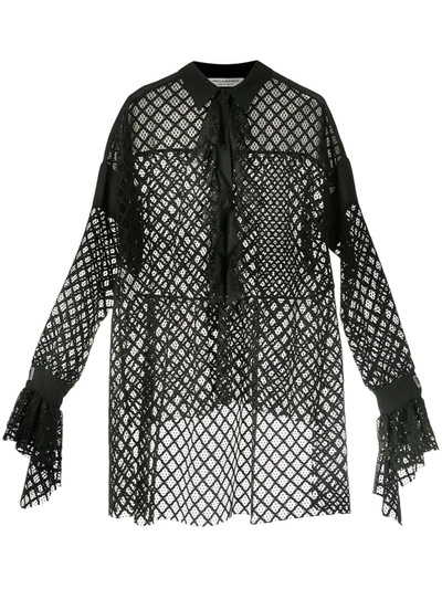 Philosophy Di Lorenzo Serafini High Low Netted Blouse In Black