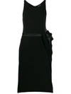 Emporio Armani Bow-tie Belt Midi Dress In Black