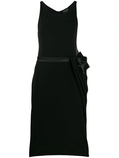 Emporio Armani Bow-tie Belt Midi Dress In Black