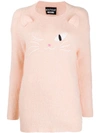 BOUTIQUE MOSCHINO CAT EMBROIDERED SWEATER