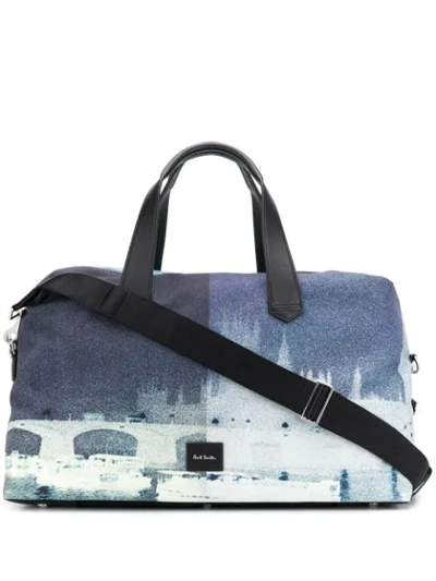 Paul Smith Printed Holdall In Blue