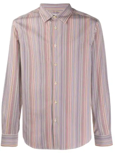 Paul Smith Striped Long-sleeve Shirt In Multi