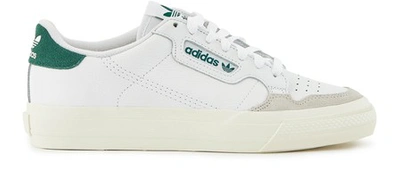 Adidas Originals Continental Vulcanized Leather Sneakers In White,green