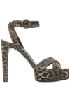 CASADEI LEOPARD HEELED SANDALS