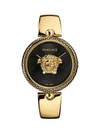 VERSACE Logo Black Dial & Goldtone IP Bracelet Watch