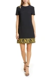 VERSACE SAFETY PIN DETAIL CREPE SHIFT DRESS,A84788A224249