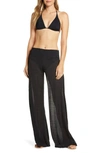 ELAN CROCHET TRIM WIDE LEG COVER-UP PANTS,CR2191