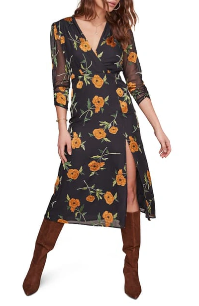 Astr Joni Midi Dress In Orange Blossom Floral