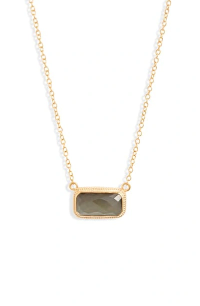 Anna Beck Baguette Stone Necklace (nordstrom Exclusive) In Gold/ Grey Quartz