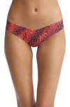 Commando Print Microfiber Thong In Red Leopard