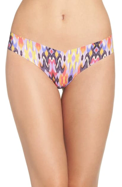 Commando Print Microfiber Thong In Exotic Elephant