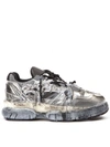 MAISON MARGIELA GREY LEATHER FUSION SNEAKERS,11076405