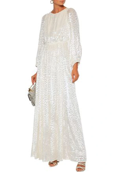 Adam Lippes Metallic Devoré-velvet Gown In Off-white