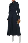 ADAM LIPPES ADAM LIPPES WOMAN SHIRRED TEXTURED COTTON-VOILE MIDI DRESS NAVY,3074457345621156648