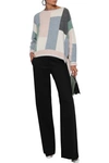 ADAM LIPPES ADAM LIPPES WOMAN COLOR-BLOCK BRUSHED CASHMERE AND SILK-BLEND SWEATER BLUE,3074457345621150435