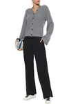EQUIPMENT EQUIPMENT WOMAN PAZ BUTTON-DETAILED RIBBED CASHMERE CARDIGAN ANTHRACITE,3074457345620709404