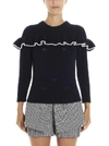 ALEXANDER MCQUEEN ALEXANDER MCQUEEN RUFFLED CROCHET KNIT DETAIL SWEATSHIRT