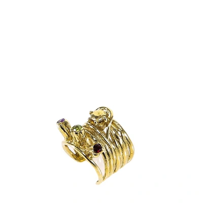 Angostura Jewel Embellished Ring In Gold