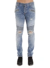 BALMAIN BALMAIN DISTRESSED BIKER JEANS