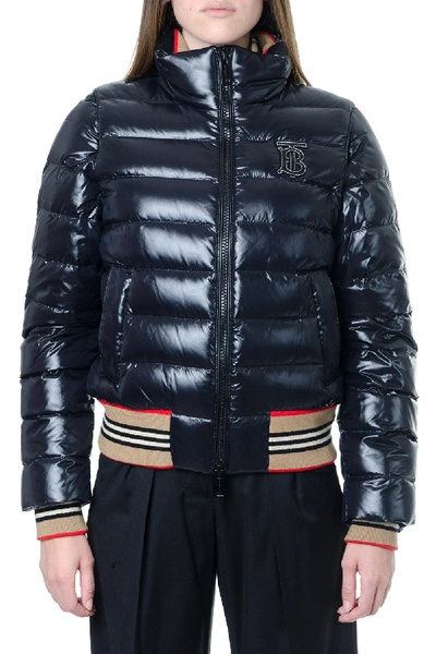 Burberry Detachable Sleeve Icon Stripe Detail Puffer Jacket In Multi