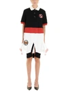 BURBERRY BURBERRY RECONSTRUCTED DOUBLE POLO LOGO PATCH DRESS