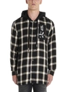 DIESEL DIESEL CHECKERED LOGO PATCH HOODED SHIRT