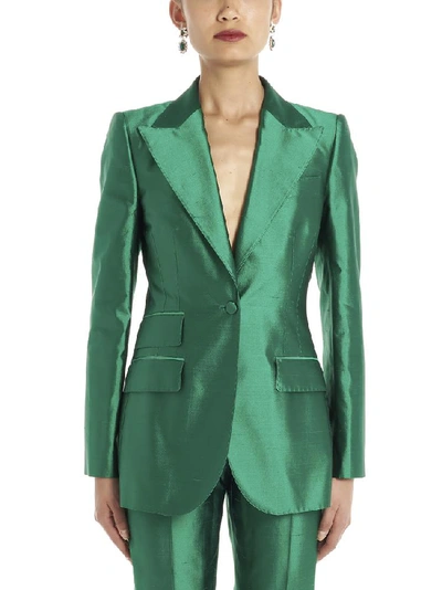 Dolce & Gabbana Tailored Single Breasted Blazer In Green