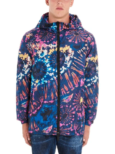 Dsquared2 Men's Tie-dye Wind Jacket In Blue