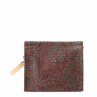 Etro Clutch With Paisley In Brown