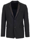 FENDI FENDI FF LOG TRIM SINGLE BREASTED BLAZER