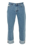 GCDS GCDS FOLDED CUFF WIDE LEG JEANS