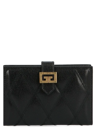 Givenchy Gv3 Medium Quilted Leather Wallet In Black