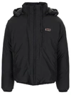 GIVENCHY GIVENCHY RUBBER LOGO PATCH PUFFER HOODED JACKET