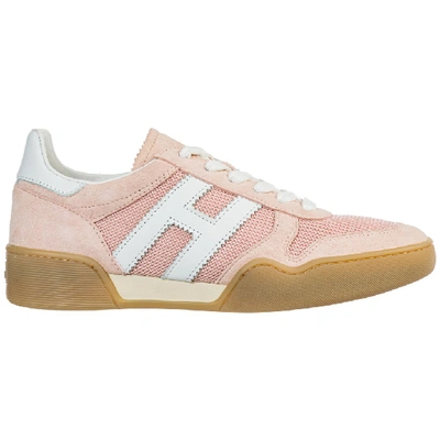 Hogan Women's Shoes Suede Trainers Sneakers H357 In Pink