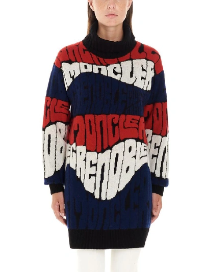 Moncler Wool & Cashmere Jacquard Sweater In Black