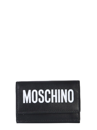 Moschino Printed Wallet In Black