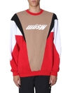 MSGM MSGM COLOUR BLOCK LOGO PRINT SWEATER