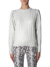 MSGM MSGM METALLIC EFFECT CABLE KNIT SWEATER