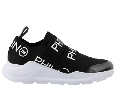 Philipp Plein Black Runner Slip-on Sneakers