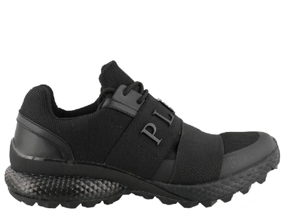 Philipp Plein Active Runner Neoprene And Leather Trainers In Black