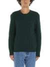 POLO RALPH LAUREN POLO RALPH LAUREN SIGNATURE LOGO EMBROIDERED CABLE KNIT JUMPER
