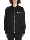 PRADA PRADA LOGO PLAQUE LIGHTWEIGHT BOMBER JACKET