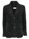 SAINT LAURENT SAINT LAURENT METALLIC BLEND KNITTED CARDIGAN